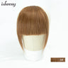 Isheeny Human Hair Bangs 3 Clips In Black Blunt Cut Fringe Hair Piece Natural Black Blonde Bang 8" Clip In Hair Extensions Brown