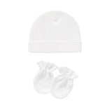 Cute Newborn Birth Set Cotton Soft Baby Nightcap With Ears Fall Winter Hat Gloves 2pcs Kit Prevent Scratching Skin Infant Stuff