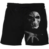 Hot Sale Skull Horror 3D Printe Beach Short Men's Shorts Anime Pants Quick-drying Street Clothing Black Short Casual short homme