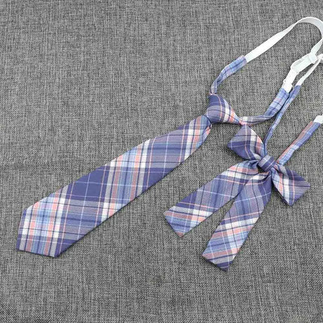 Hand-Made Necktie Bowtie Set High Quality Boy Girl School Suit Shirts Student Butterfly Striped Plaid 100%Cotton Accessory Trend