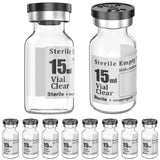 Ks-Tek Sterile Empty Vials with Self Healing Injection Port,with Flip Off Aluminum Cap,Sterile Package