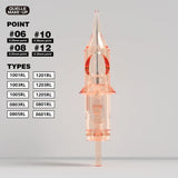 QUELLE EN02Q Girl Orange Embroidery Silicone One Needle 1RL 3RL 5RL Sterilized Round Liner For Permanent Makeup Machin