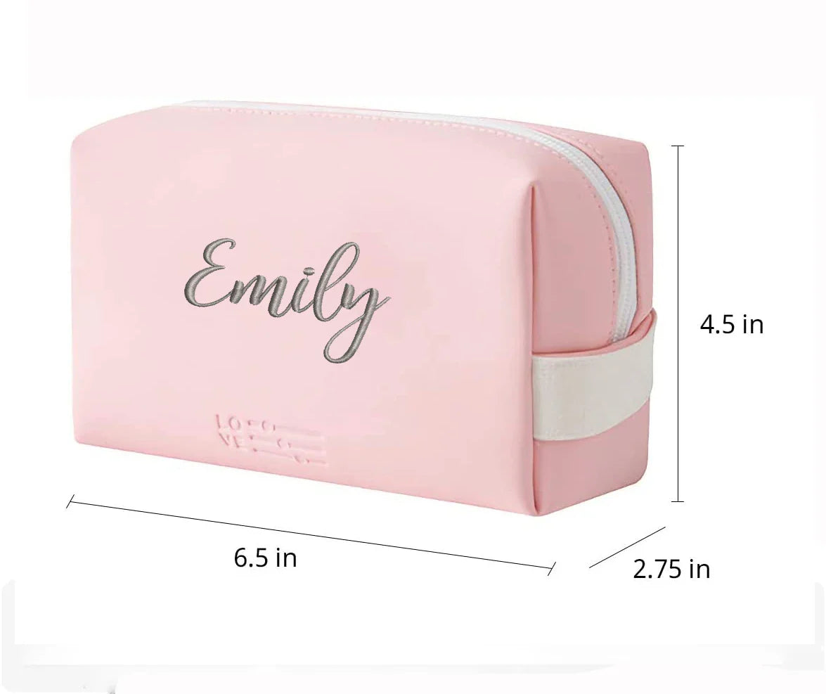 Personalized Travel Makeup Bag Embroidery Protable Cosmetic Bag Waterproof Organizer Pouch Bag Custom Made Makeup Bag for Women