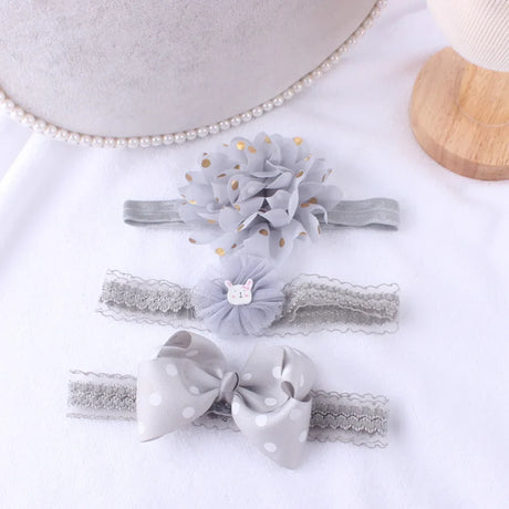 3pcs/lot Newborn Headwear Baby Girl Flower Headbands Lace Hair Bands Party Headband Turban Infant Newborn Hair Accessories