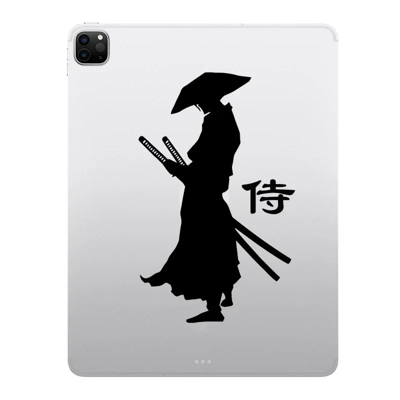 Japan Samurai Laptop Sticker for iPad Decal Air 9.7 Pro Mini 7.9 Inch Tablet Skin Surface Book HP Notebook Vinyl Art Silhouette