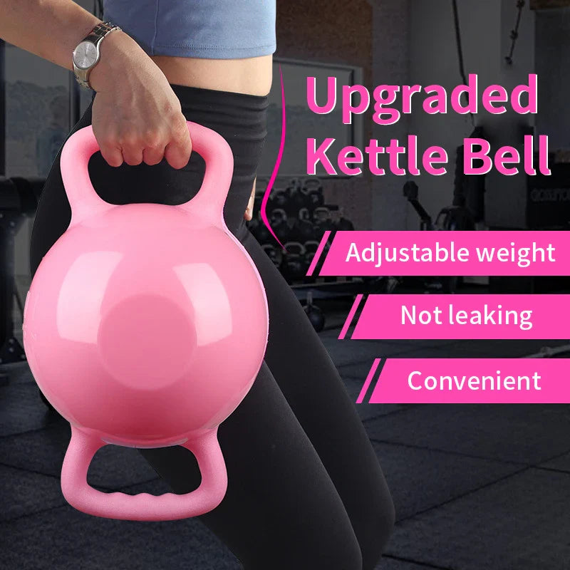 New Double Handle Dumbbell Water Injection Portable Kettle Bell Home Workout Fitness Yoga Training No-Slip PVC Water Kettlebells