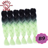 Synthetic Ombre Hair Jumbo Crochet Braiding Hair For Women Blonde Golden Green Brown Colorful Hair 6packs 24Inch 100G Wholesale