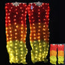 100% Silk LED Rainbow Dance Fans Women Belly Dance Performance Props 1Pair Left+Right Hand White/Rainbow Belly Dance LED Fans