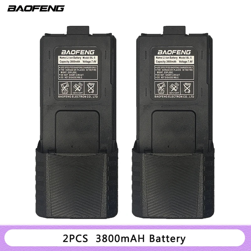 Baofeng BL-5 Battery for Walkie Talkie, Two Way Radio Accessories, Original, Optional, 1800 mAh, 3800mAh, UV-5R, UV5RE, UV5RA