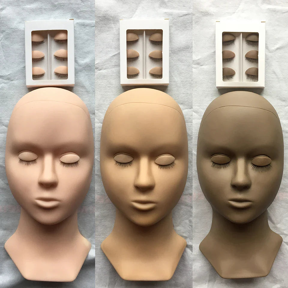 Mannequin Head for Eyelashes Handmade Practice Silicone Lash Mannequin Head Lashes Extension Practicing Dummy Training Mannequin