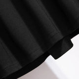 150Kg Plus Size Women's Autumn Loose Pleated A-Line Skirt 4XL 5XL 6XL 7XL 8XL 9XL Fleece Solid Elastic Waist Skirt Black