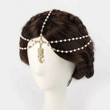 1PCS Fashion Indian Boho Hair Decoration Headbands white Beaded Head Hair Band Women Head Chain Hair Jewelry Girls Gifts