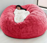 Dropshipping 7FT 183cm Fur Giant Removable Washable Bean Bag Bed Cover Comfortable Living Room Furniture Lazy Sofa Coat Recline