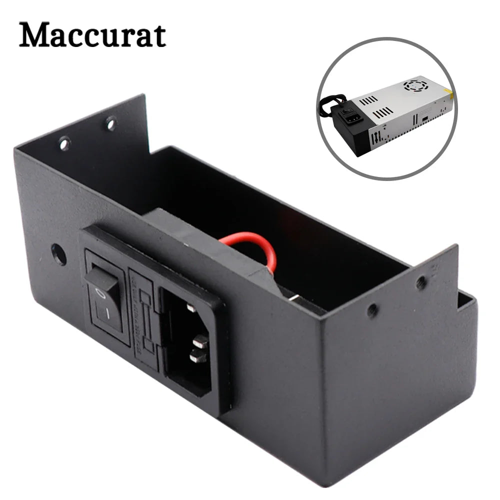 3D Printer Parts 220V/110V 12V/24V 360W Power Supply Switch Male Socket with Fuse 3D printer power shell