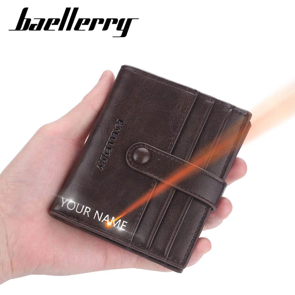 2022 New Mini Men Card Wallets Customized Hasp 14 Card Holders Card Wallet PU Leather Thin Male Card Purse Mini Carteria