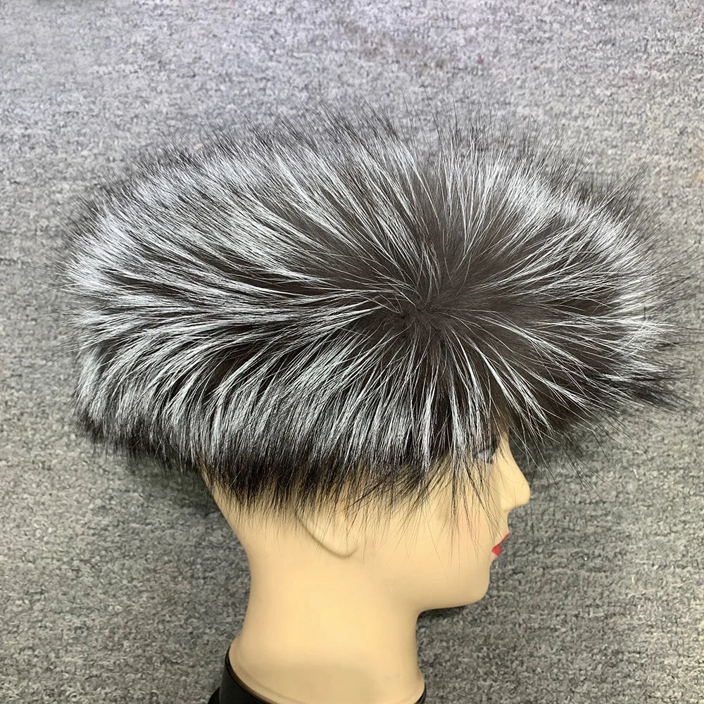 Winter Fashion Elastic Headband Fox Fur Headwear Racccoon Fur Women's Fluffy Real Fur Band S8300