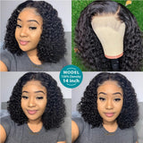 Curly Bob Human Hair Wigs 13x4 Lace Closure Wig 180% Short Bob Pixie Cut Kinky Curly Lace Front Human Hair Wigs Lace Frontal Wig