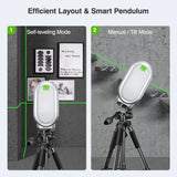 Huepar 2 lines Self-leveling Laser Level & Rechargeable Li-ion Battery Green Beam Cross Line with Pulse Mode & Tripod laser Tool