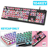 Game mechanical keyboard white punk keycap 104 KEYS computer keyboard laptop keyboard Russian English Hebrew Spanish