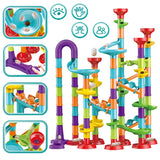 DIY Construction Marble Run Race Track Building Blocks Kids 3D Maze Ball Roll Toys Children Christmas Gift 45/93/113/142pcs Set