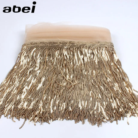 2Yards 30cm DIY Wedding Party Dress Fabric Trims Fringe Tassel Sequins Paillette Lace Ribbon Handmade Sewing Clothes Accessories