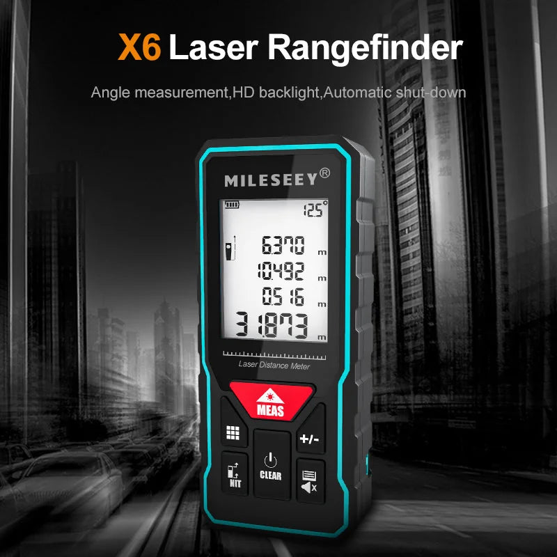 Mileseey X5/X6 40M 100M Professional Laser Trena Rangefinder  Rechargeable Digital Precision Distance Meter Tape Measure Tools