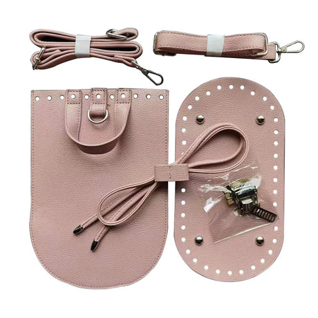 1 Set Handmade Handbag Shoulder Strap Woven Bag Set Leather Bag Bottoms With Hardware Accessories For Diy Bag Backpack