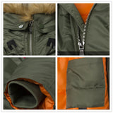 2023 Winter N3B puffer men long Куртка аляска coat military fur hood warm tactical bomber army korean thick parka