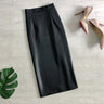 Neophil 74cm Women's Winter Pu Leather Midi Skirts Pencil Bodycon Elegant Office Ladies High Waist Faux Stretch Sexy Skirt S9902