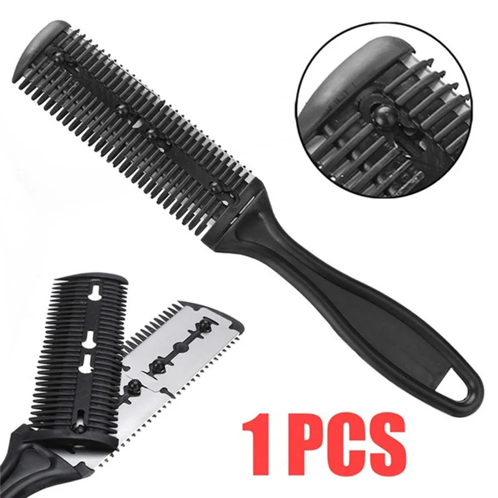 1PCS Double Sides Hair Razor Comb With 2 Removable Blades Cutter Cutting Thinning Shaper Haircut Trimmer Styling Tool