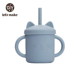 Let's Make Baby Feeding Straw Cup Baby Learning Feeding Bottles Anti-Hot Leakproof Safe Silicone Tableware Toddler Water Bottle