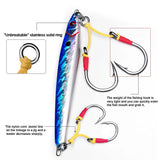 KATYUSHA 10Paris/lot Metal Jig Fishing Hooks 1/0-3/0-5/0-7/0-9/0-11/0-13/0# Jigging Assist Fishhooks With PE Line Feather Solid