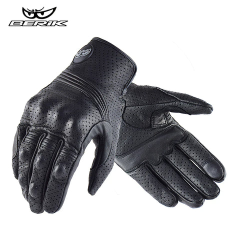 Vintage Leather Motorcycle Racing Glove Men Women Motorcyclist Guantes Moto Luvas Full Finger Motocross MTB Biker Gloves