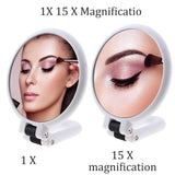 Magnifying Handheld Mirror ,Travel Folding Hand Held Mirror,Double Sided Pedestal Makeup Mirror with 1/2/5/10/15x Magnification