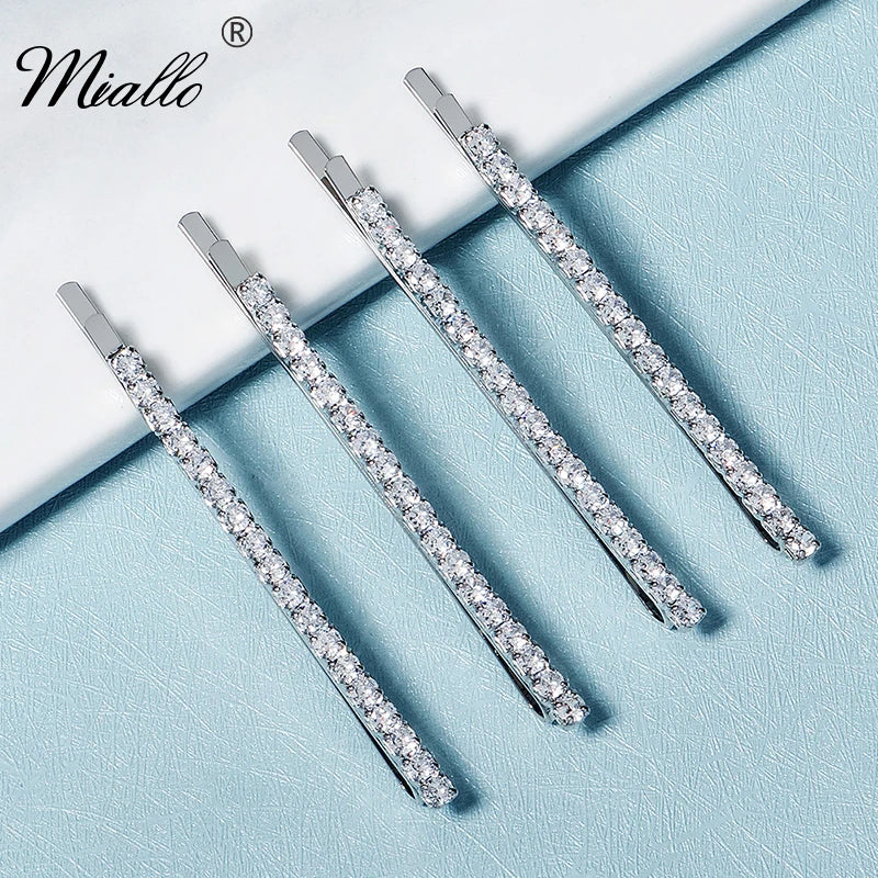 Miallo Fashion Rhinestone Hair Clips for Women Girls Hair Accessories Trendy Hair Jewelry Hairpin Headwear Party Headpiece Gift