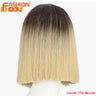 FASHION IDOL 10 Inch Bob Wigs Straight Hair Lace Wigs For Women Cosplay Wigs Heat Resistant Fake Hair Synthetic Free Shipping