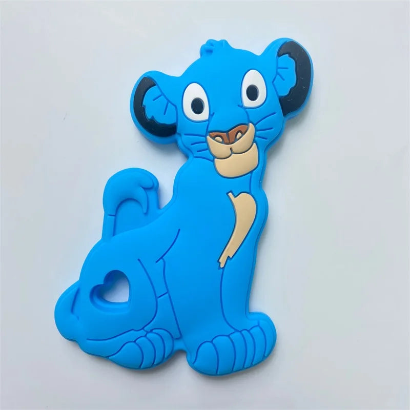 5pcs Silicone Teether Lion Cartoon Animal BPA Free Rodents Teething Necklace Food Grade Infant Chewable Toys Baby Teether