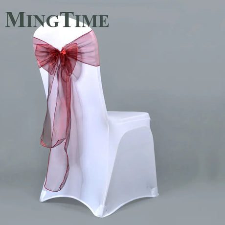 25pcs 275cm Sheer Organza Chair Sashes Band Ribbon Belt Bow Cover Rustic Wedding Party Birthday Banquet Ceremony Decoration