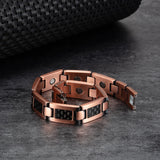 Magnetic Copper Bracelet Men&#39;s Black Carbon Fibre Health Energy Magnetic Therapy Bracelet Benefits 12mm Chain Bracelet Homme