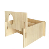 K5DC Hamster House with 2 Chambers Pet Wooden Hideout Nesting Habitat for Gerbils Chinchillas Guinea Pigs Small Animals