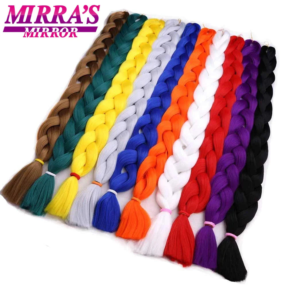 82 Inch Jumbo Box Braids Extensions Afro Synthetic Braiding Hair Ombre Hair for Twist Braid Support Wholesale Mirra’s Mirror