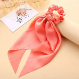 1PC New Women Scrunchie Ribbon Elastic Hair Bands Bow Scarf Solid Head Band for Girls Ladies Hair Ropes Ties Hair Accessories