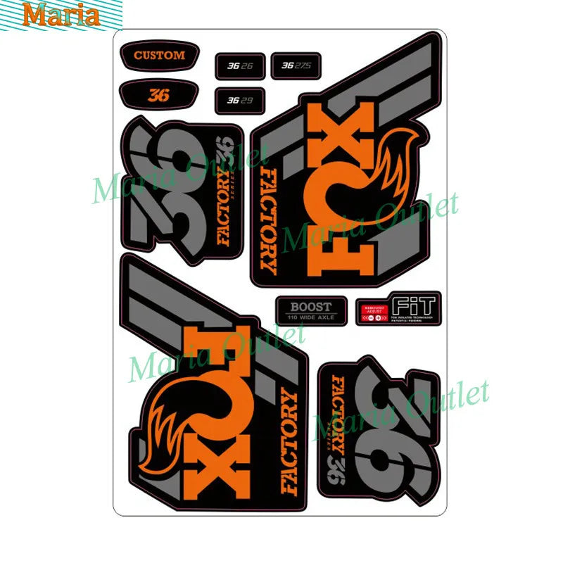 Hot Personality Reflective Mountain Bike Frame Stickers for Foxs-sticker Fixed Gear Bicycle Fork Rockshox Rock Shox Die Cutting