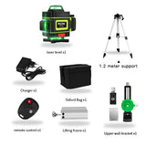 HILDA 12/16 Lines 3/4D Laser Level Level Self-Leveling 360 Horizontal And Vertical Cross Super Powerful Green Laser Level