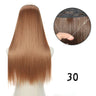 Hair Extensions No Clips Synthetic Fake Hair Ombre Pink Blonde Brown Black Natural Wavy Curly False Hair Piece For Woman