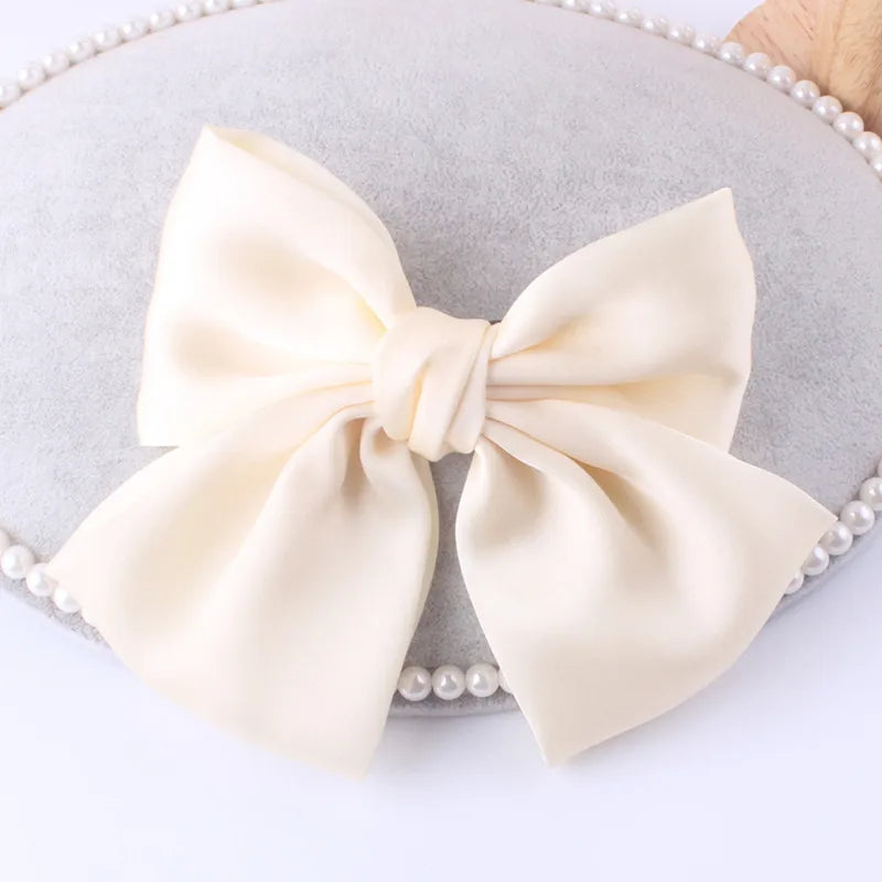 Fashion Ribbon Hairgrips Big Large Bow Hairpin For Women Girls Satin Trendy Ladies Hair Clip New Cute Barrette Hair Accessories