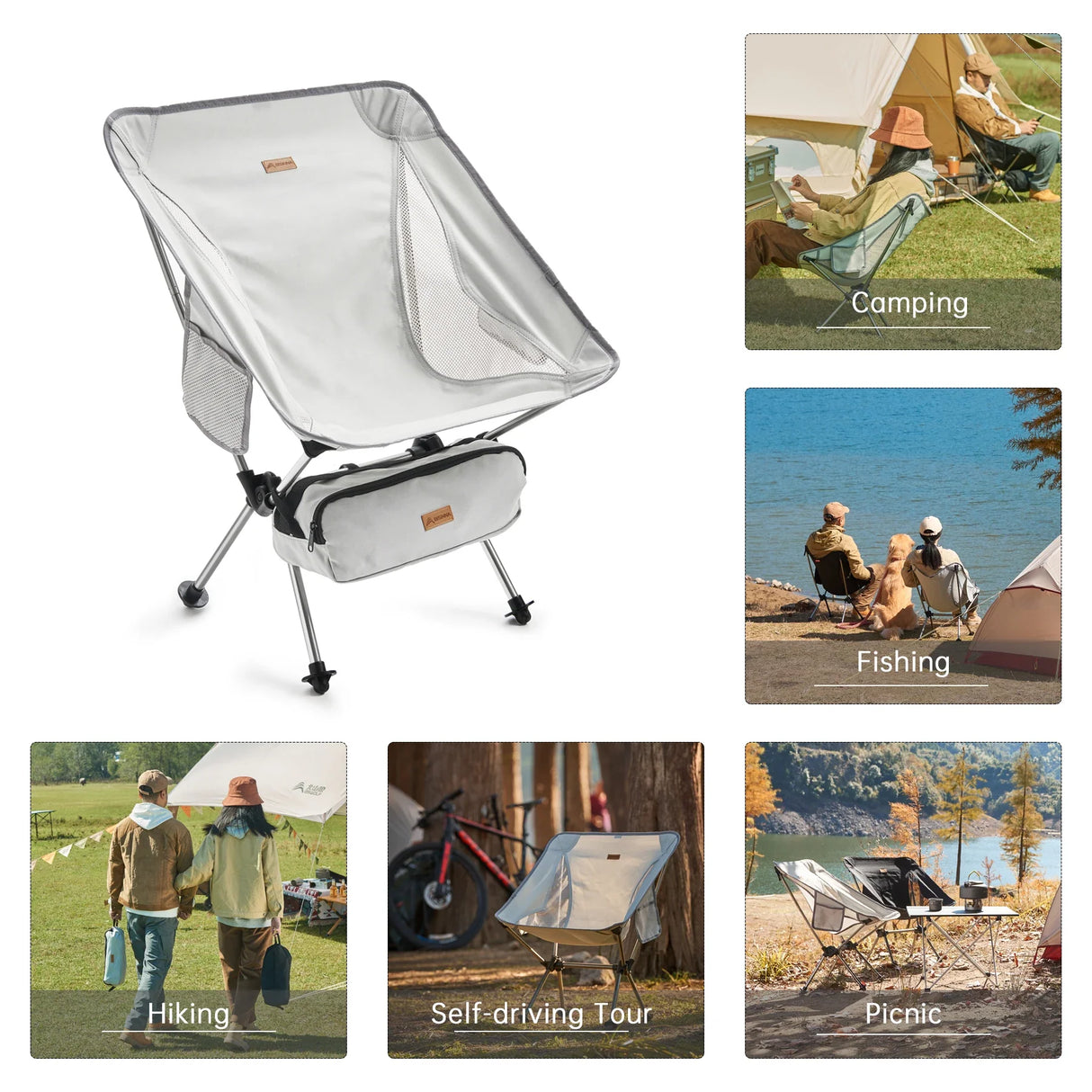 BSWolf Folding Chair Ultralight Detachabl Portable Camping Chair Fishing chiar for camping and tourism Hiking Picnic Seat Tools