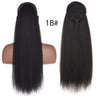 HANNE Yaki Straight Ponytail Hair Extensions For Black Women Wrap Around Clip In Magic Paste Heat Resistant Synthetic Hair Piece