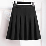 150Kg Plus Size Women's Autumn Loose Pleated A-Line Skirt 4XL 5XL 6XL 7XL 8XL 9XL Fleece Solid Elastic Waist Skirt Black