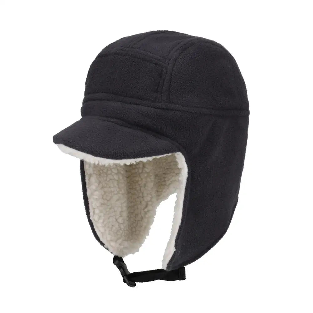 Connectyle Men's Women Soft Fleece Warm Winter Hats Sherpa Lined with Visor Windproof Earflap Snow Ski Skull Cap